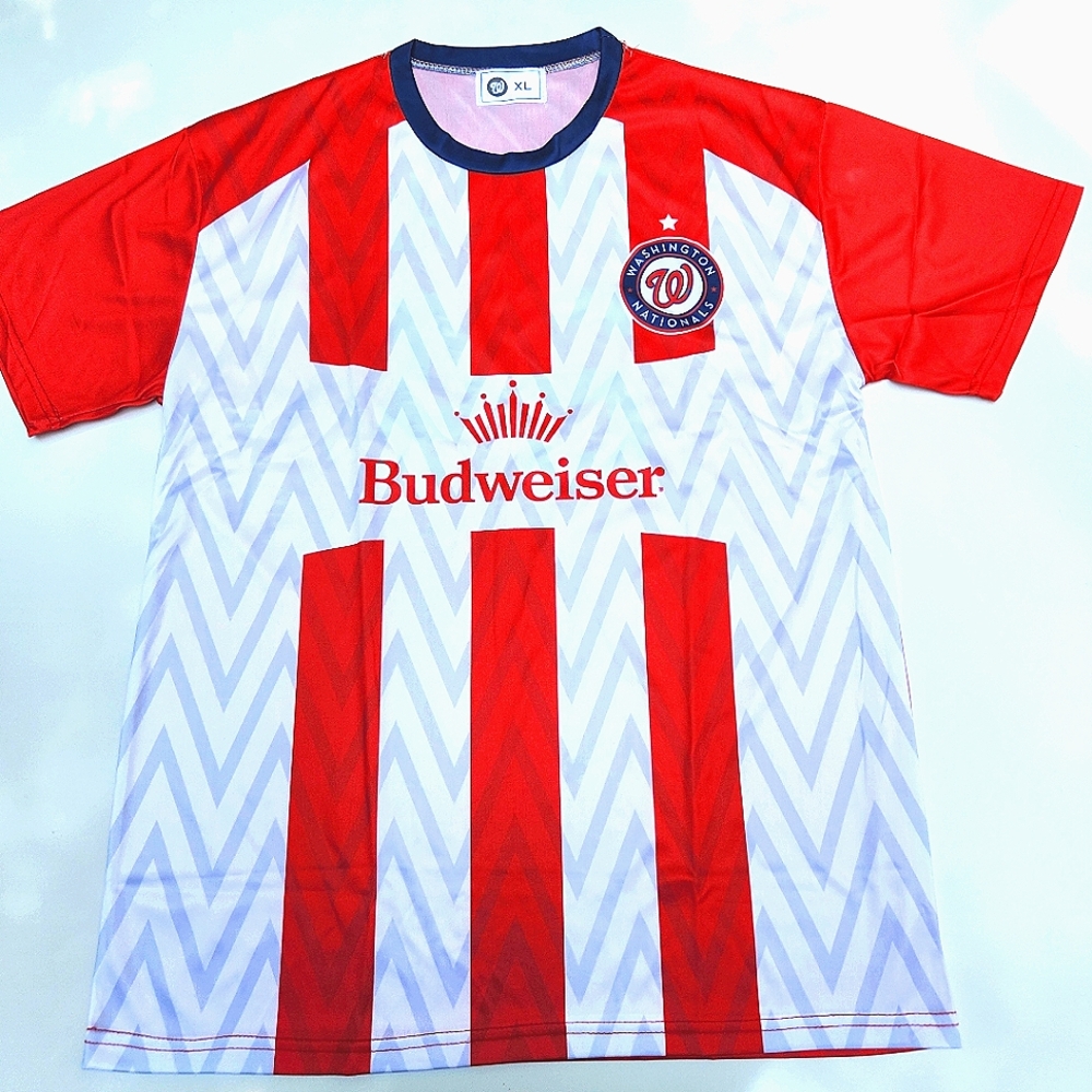 Washington Nationals Soccer Jersey SGA sz XL White/Red Budweiser MLB Baseball